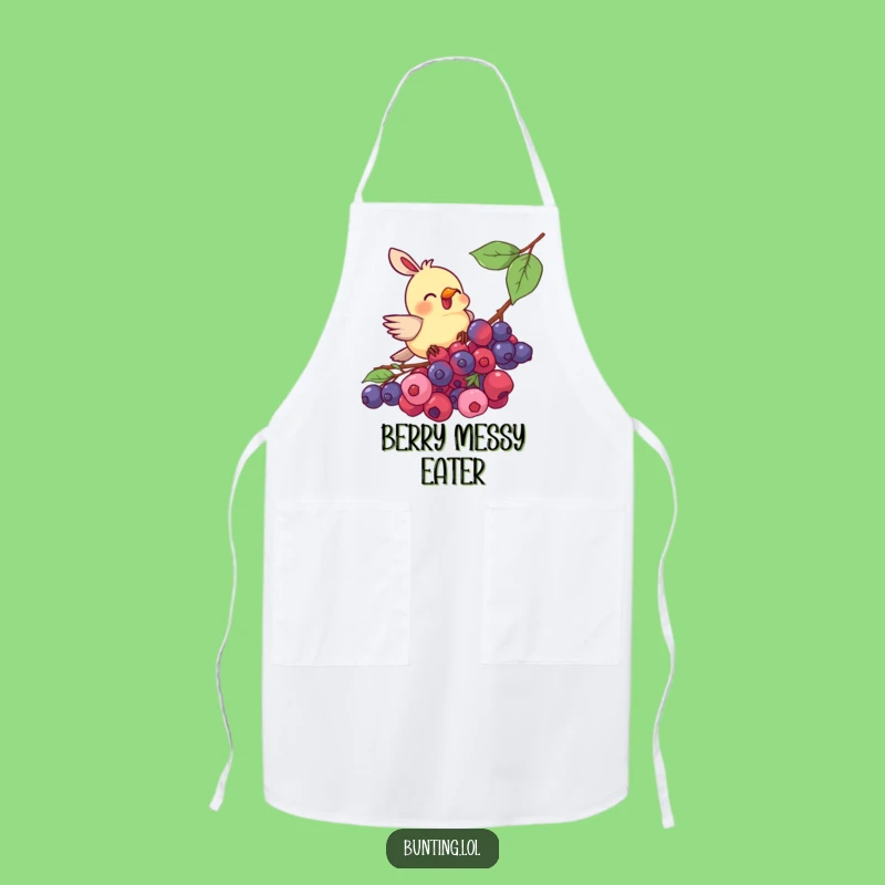 Funny Bunting Bird Berry Pecking Apron - Hilarious Kitchen Gift for Foodies