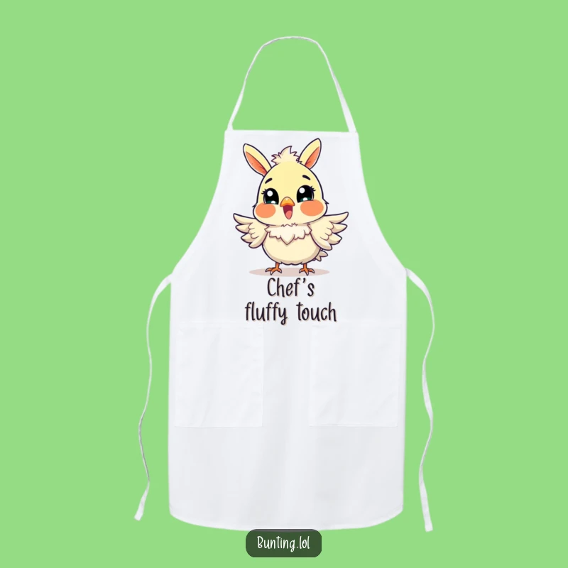 Funny Excited Bunting Apron: Cook with Joy & Fluffy Feathers - The Perfect Funny Gift!