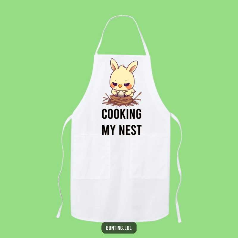 Funny Determined Bunting Apron: Cook with Focus and Fun