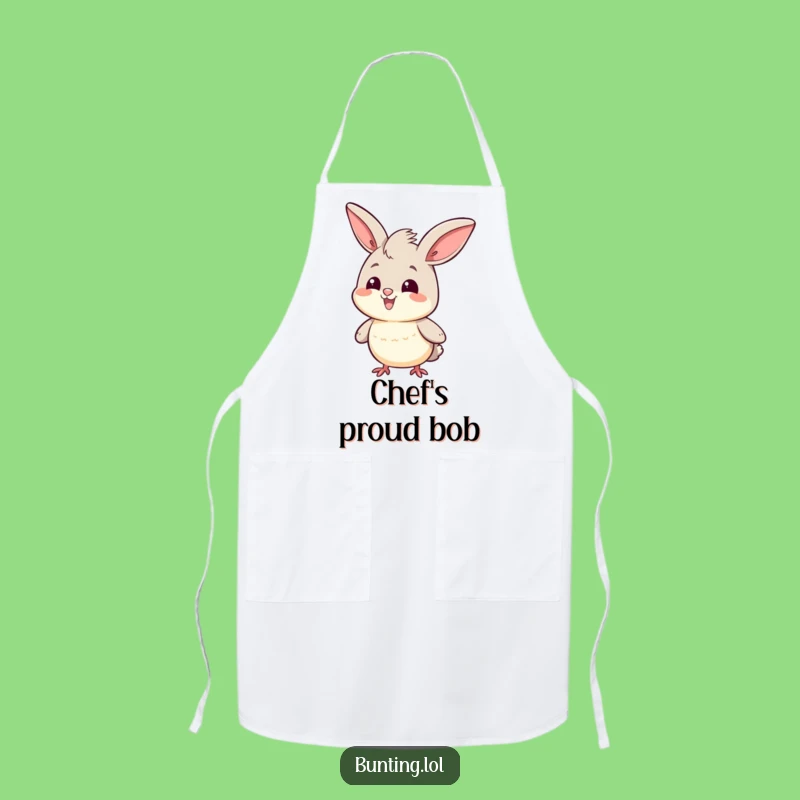 Funny Head Bob Bunting Apron: Cook with Pride and Confidence, Cheerful Character