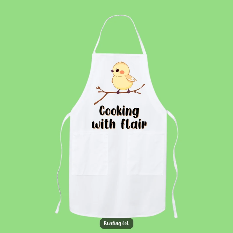 Funny Hopping Bunting Apron: Cook Up Fun with This Playful Bird Design
