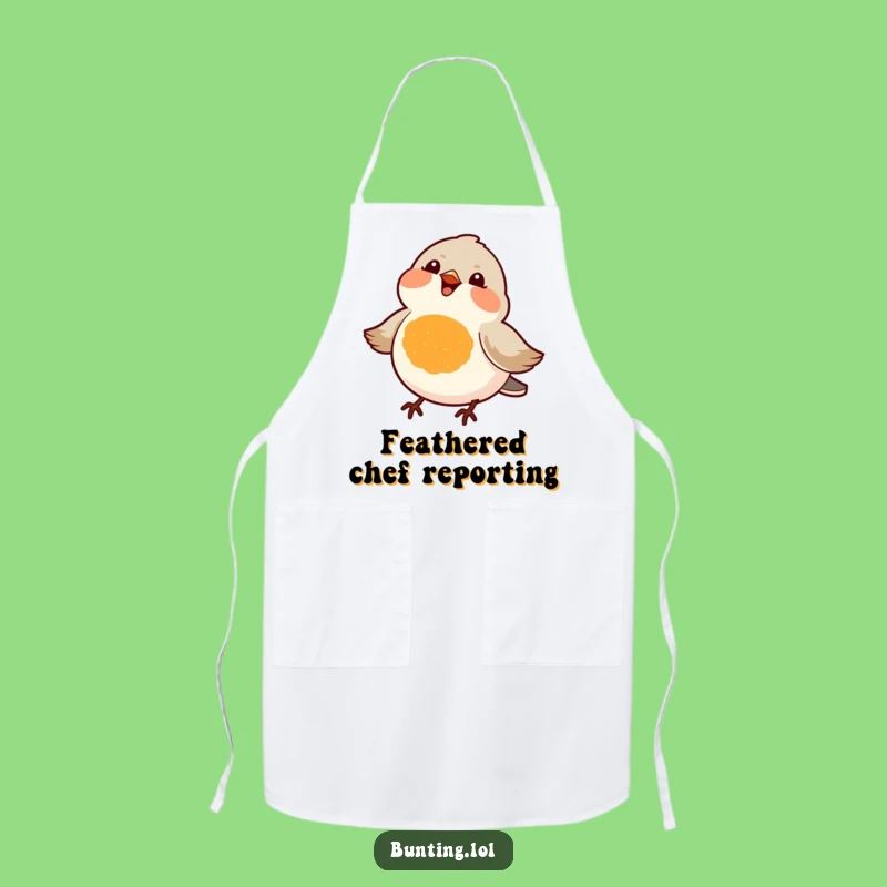 Funny Orange Bird Apron: Joyful Chirping Chef's Wear, Humorous Kitchen Gift