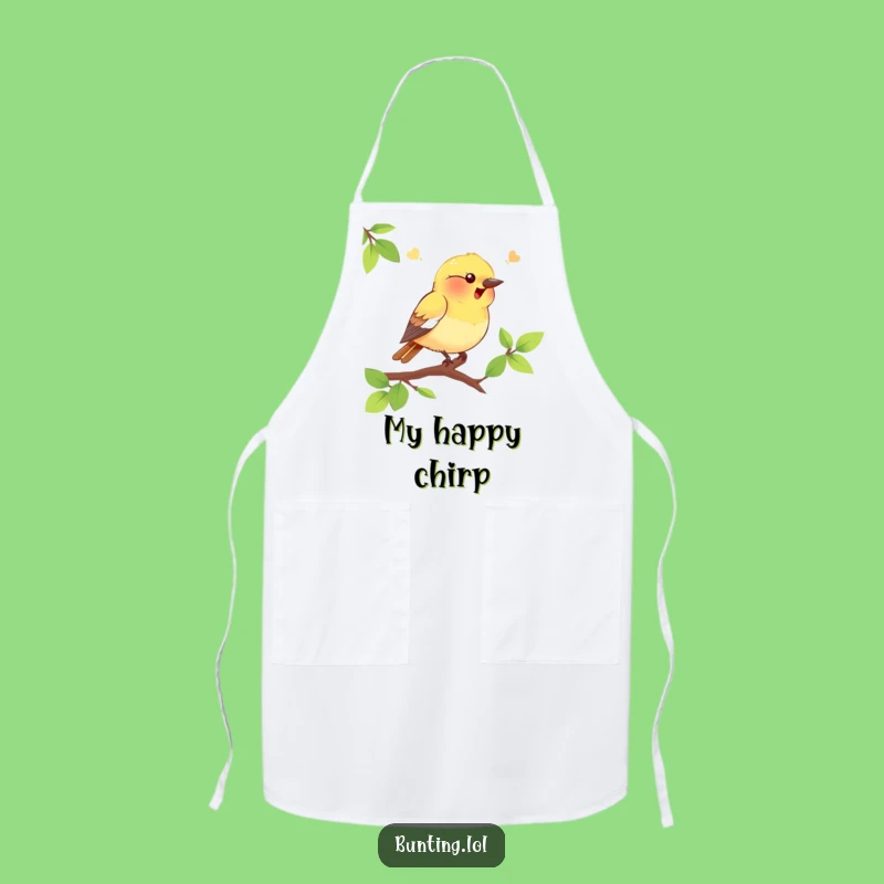 Funny Bunting Bird Apron, Whimsical Kitchen Wear for a Humorous Cook