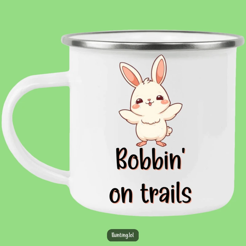 Funny Bunting Bob Camping Mug: Durable Playful Mover, Ideal Outdoor Funny Gift