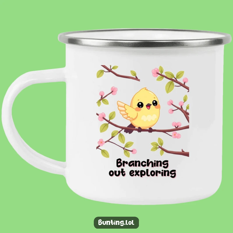 Funny Bunting Camping Mug: Durable Cheerful Flitter, Great Outdoor Funny Gift