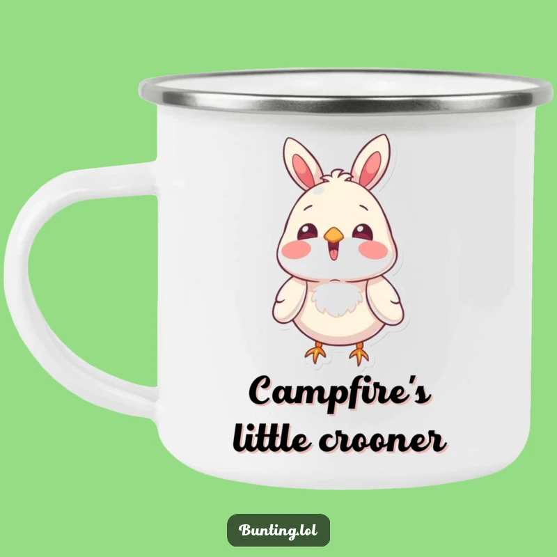 Funny Bunting Bird Singing Camping Mug: Campfire Tunes, Rugged Gift