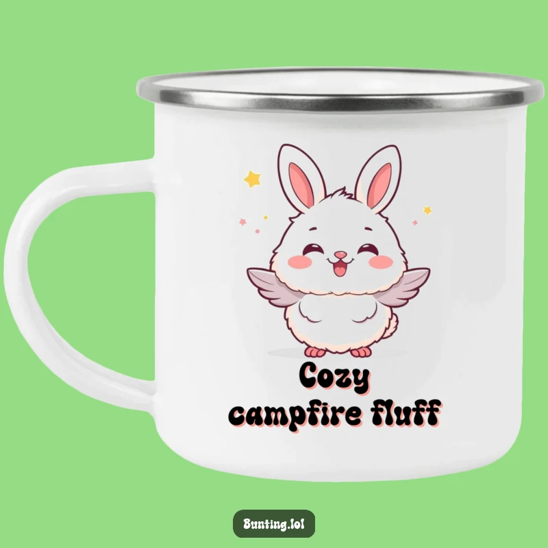 Durable Funny Bunting Fluffy Camping Mug - For Excited Outdoor Adventures