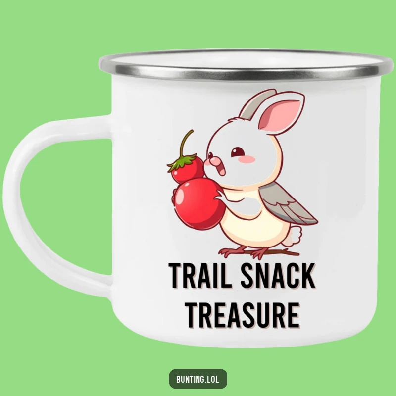 Funny Bunting Berry Camping Mug: Trail Snack Quest, Rugged Gift