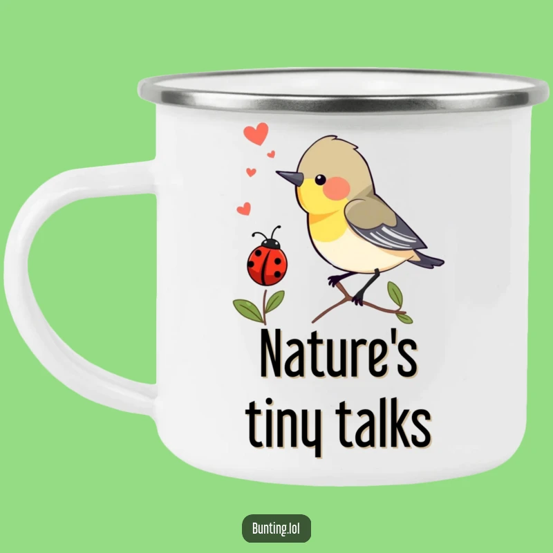 Funny Bunting Bird Camping Mug: Outdoor Chirps, Hilarious Brew!