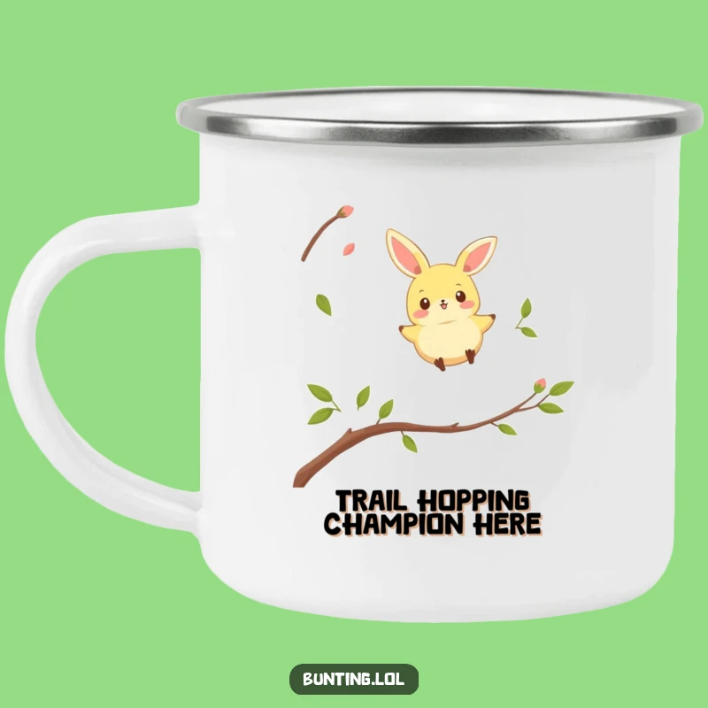 Funny Bunting Bird Camping Mug: Playful Hopper Twig Sipper - Rugged Funny Gift