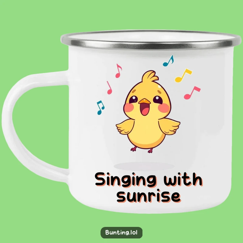 Funny Singing Bird Camping Mug: Trail Tunes - Great Funny Gift!