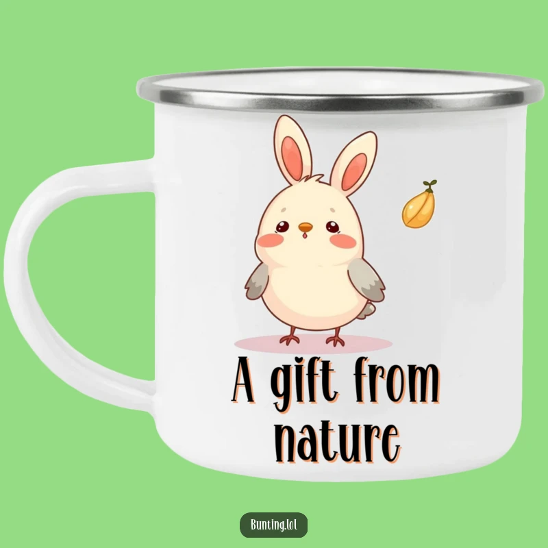 Funny Surprised Bunting Camping Mug: Adventure's Little Surprises