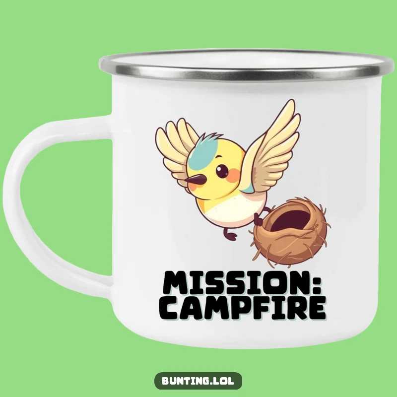 Funny Bunting Determined Camping Mug: Conquer Adventures with Humor, Great Gift