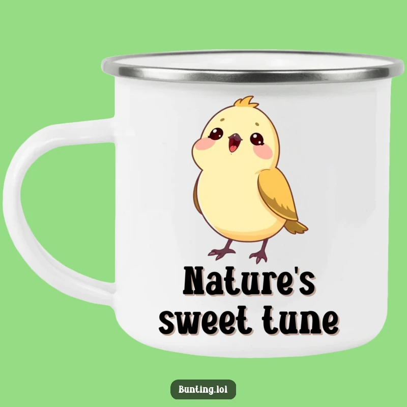 Durable Funny Bunting Head Tilt Camping Mug - For the Musical Outdoorsman