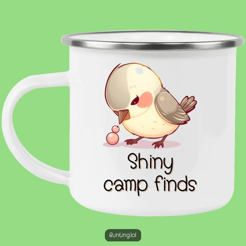 Funny Pecking Bird Camping Mug: Curious Songbird Cup, Humorous Gift