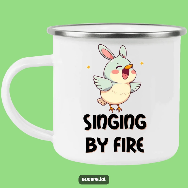 Funny Bunting Singing Camping Mug: Sing Outdoors with Humor, Great Gift