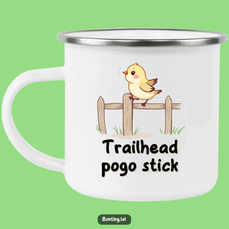 Funny Bird Camping Mug: Trailside Hopper Fun, Outdoor Humor!