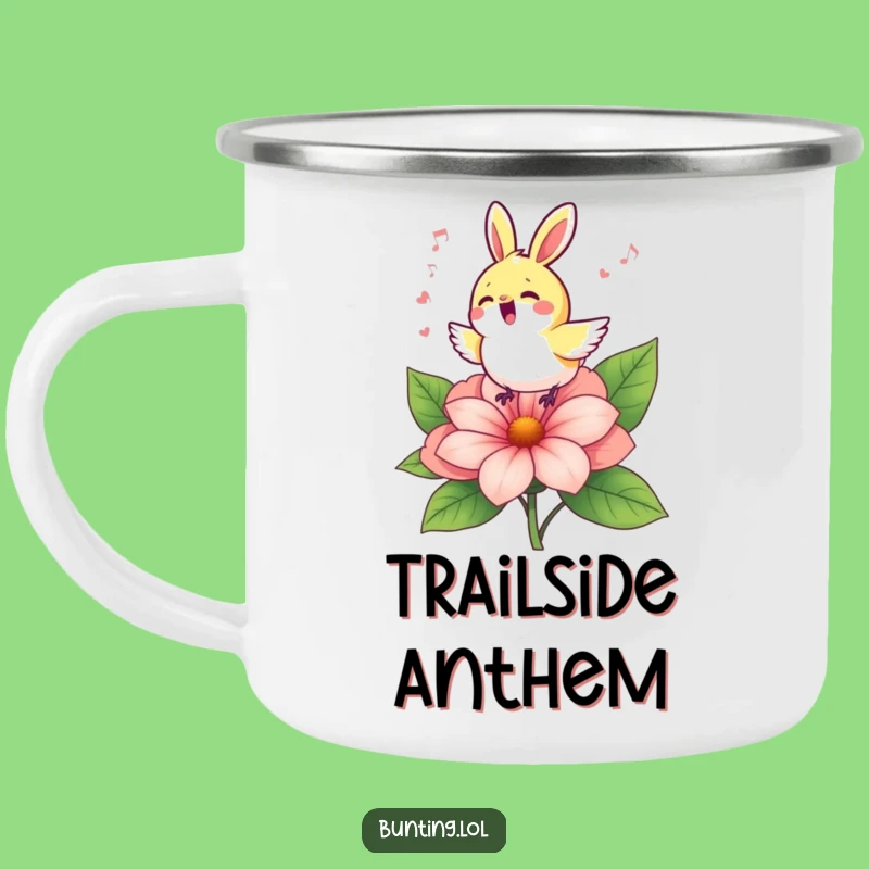 Funny Bunting Flower Camping Mug: Sing Your Adventure!