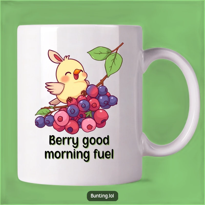 Funny Bunting Bird Berry Pecking Mug - A Hilarious Gift for Bird Lovers