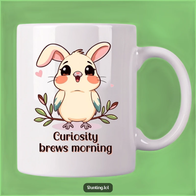 Funny Bunting Curiosity Mug: Intriguing Bird Observation, Perfect Gift for Thinkers