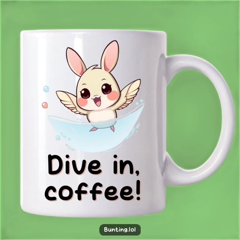 Funny Bunting Dive Mug: A Swift, Agile Bird's Hilarious Flight for a Perfect Gift