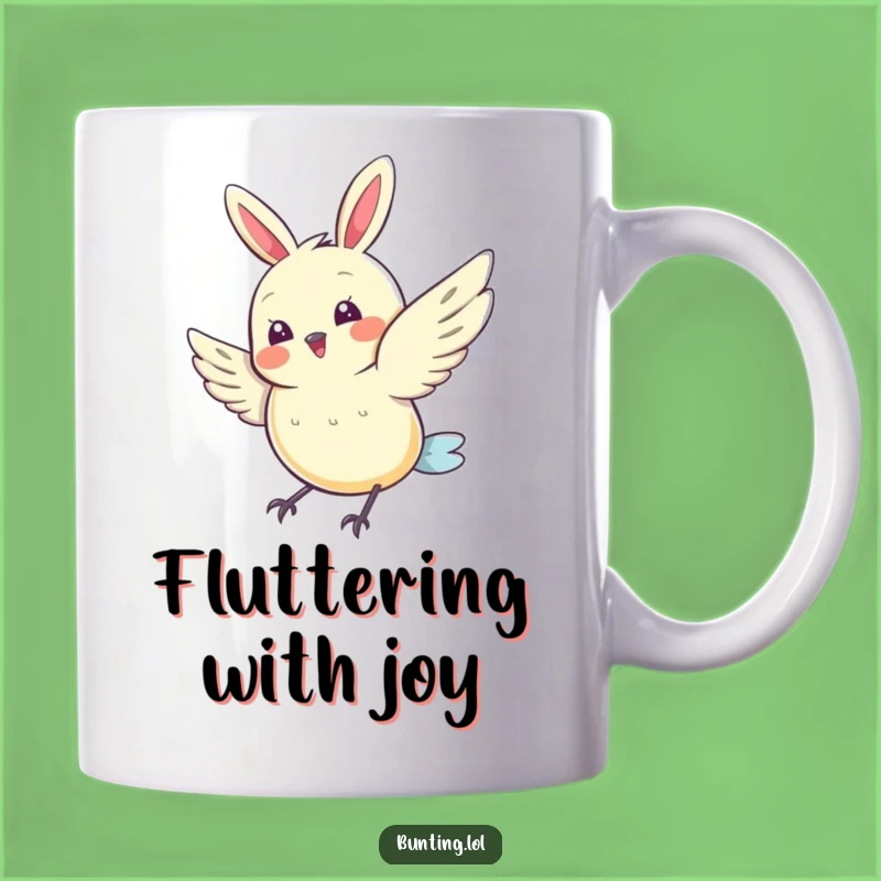 Funny Joyful Bunting Mug - A Delightful Gift for Happy Flutters and Bird Lovers
