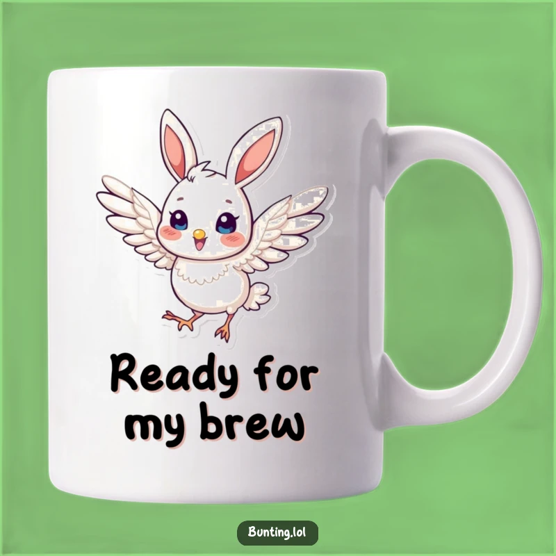 Funny Bunting Dynamic Mug: Energetic Pose Design, Perfect Funny Gift