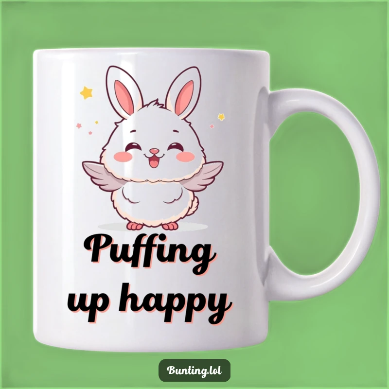 Funny Bunting Fluffy Excitement Mug - Adorable & Humorous Bird Gift