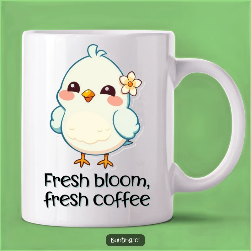 Funny Cheerful Bird Mug: Flower Friend - Perfect Funny Gift!