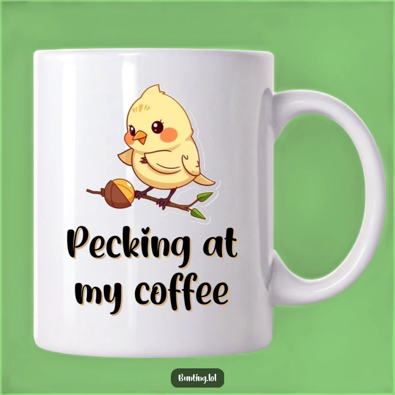 Funny Pecking Bunting Mug - A Humorous Gift for Nibblers and Bird Lovers