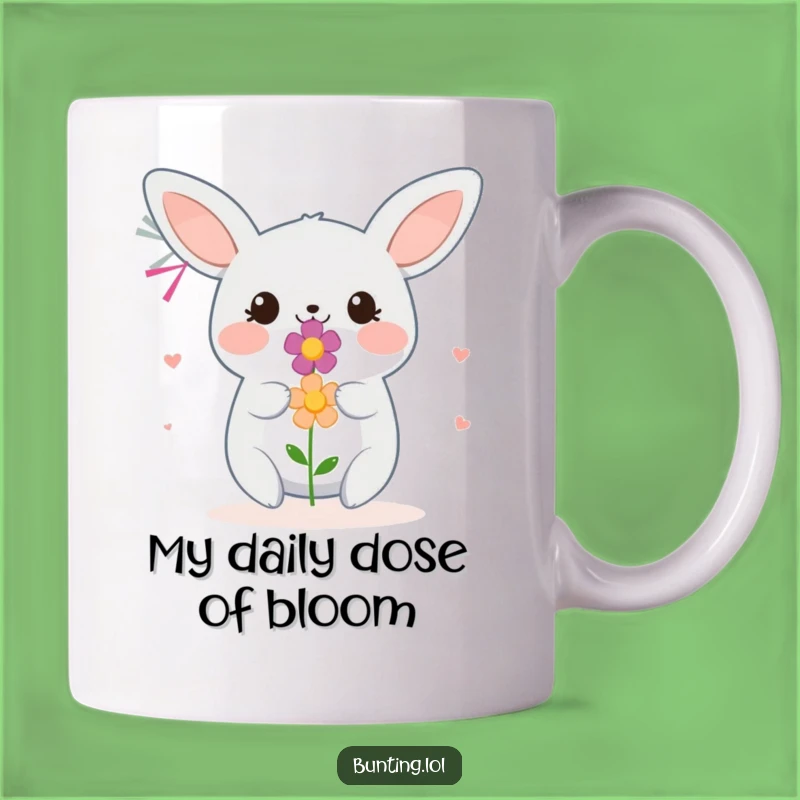 Funny Bunting Bird Flower Offering Mug - Sweet & Humorous Gift for Kind Souls