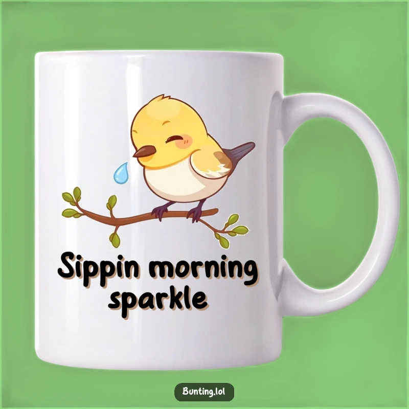 Funny Bunting Bird Dewdrop Peck Mug - Adorable & Humorous Gift for Bird Lovers