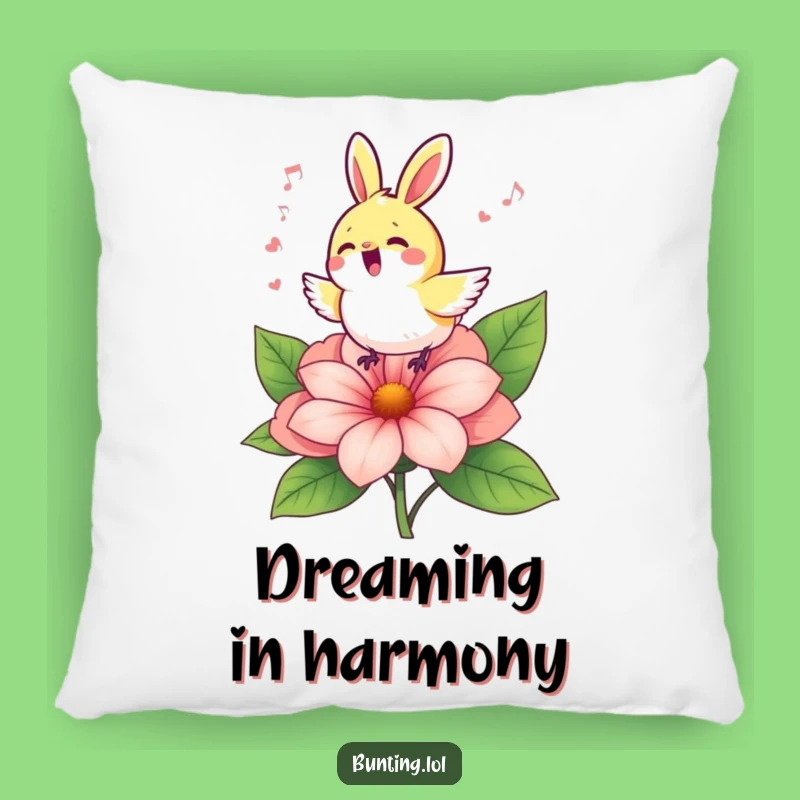 Funny Bunting Flower Pillow: Cuddly Cheer and Joyful Song!