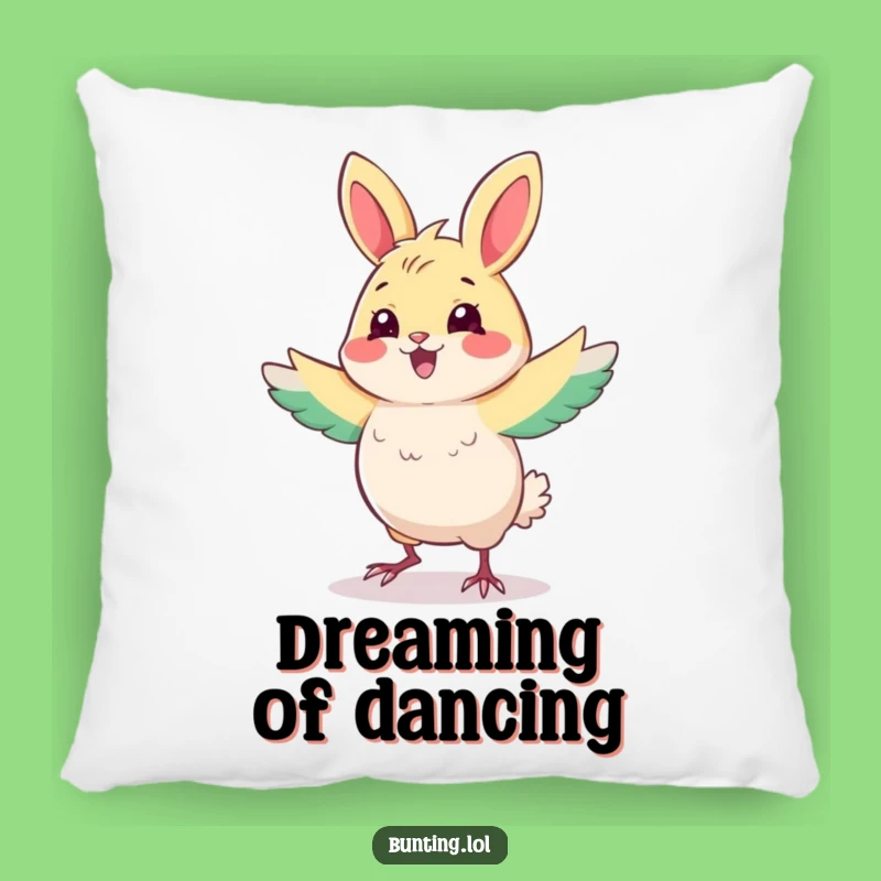 Cozy Funny Bunting Pillow - Dance Break with Hilarious Bird Moves
