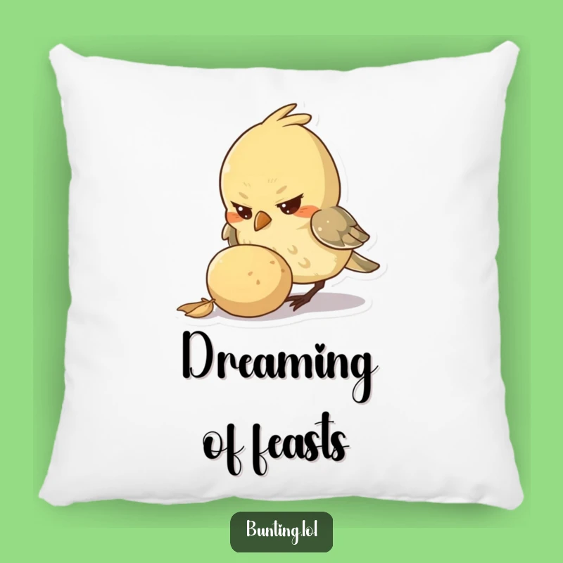 Funny Determined Bird Pillow: Cozy Focus Buddy - Sweet Funny Gift!