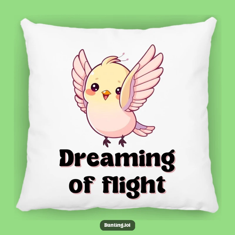 Funny Bunting Bird Pillow: Cozy Flutter Accent, Hilarious Comfort!