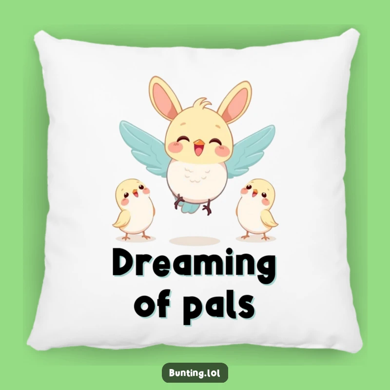 Funny Joyful Bunting Friends Pillow: Cozy Companionship!