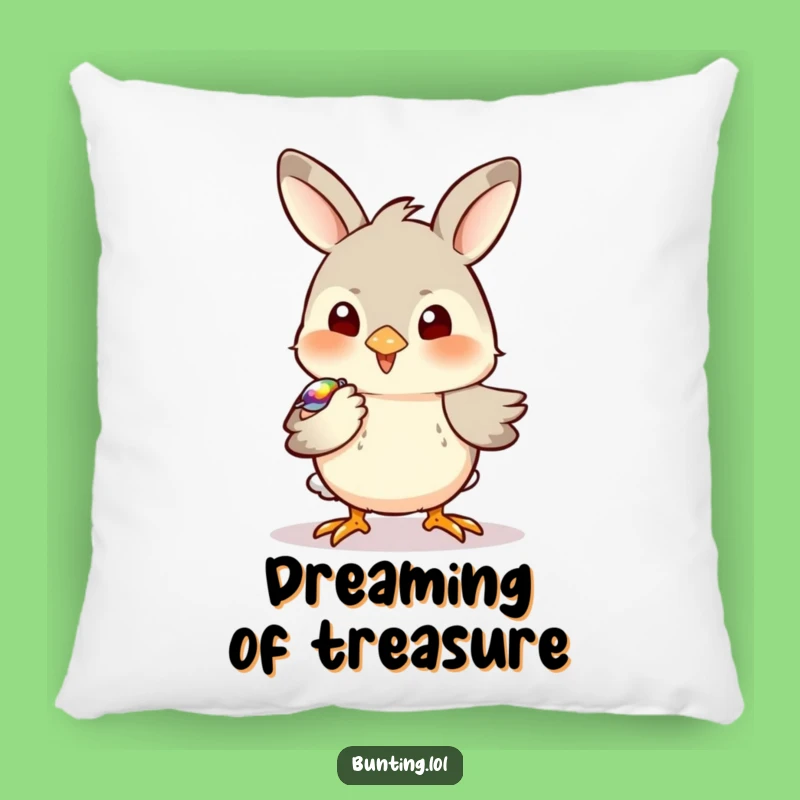 Funny Bunting Pecking Pillow: Cozy Comfort with a Curious Bird & Shiny Prize - Gift!