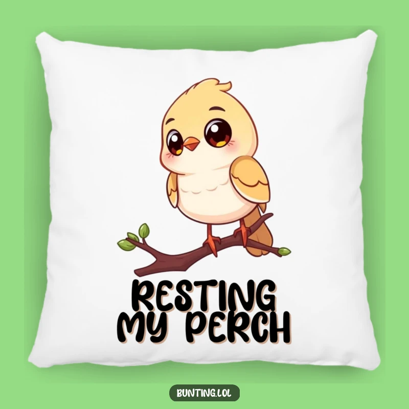Funny Big Eyes Bird Pillow: Cozy Perched Songbird Cushion, Humorous Gift