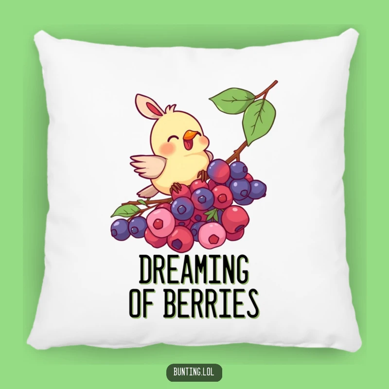 Funny Bunting Bird Berry Pecking Pillow - Cozy Comfort, Hilarious Bird Decor