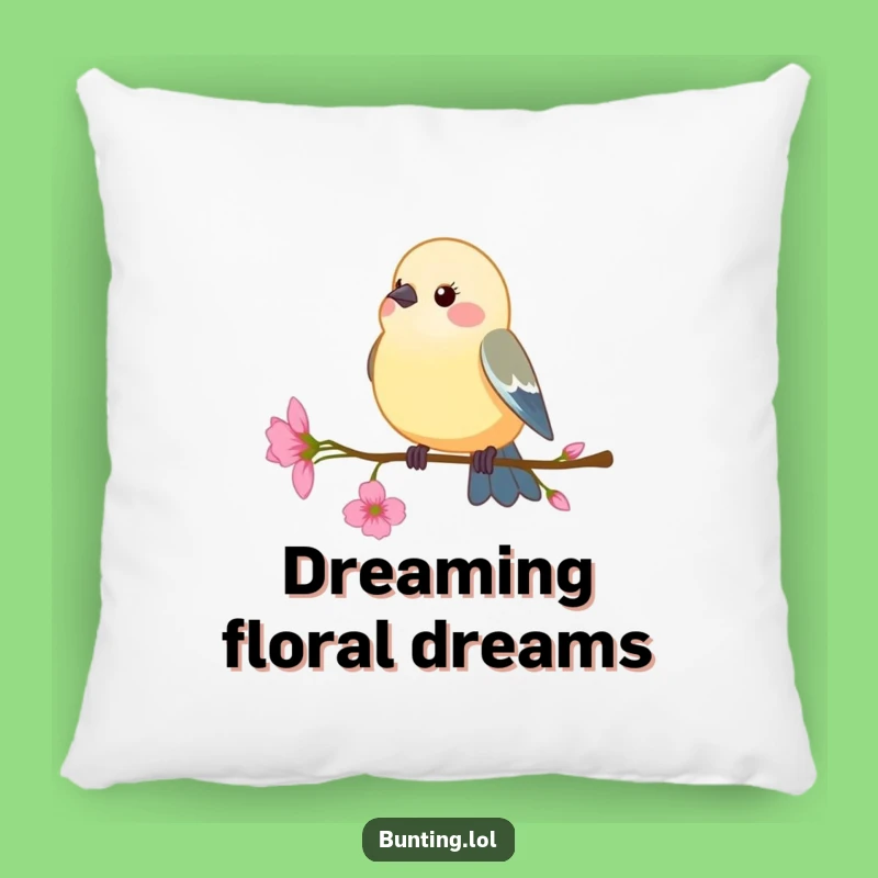 Funny Bunting Bird Pillow: Cozy Perch Accent, Hilarious Comfort!