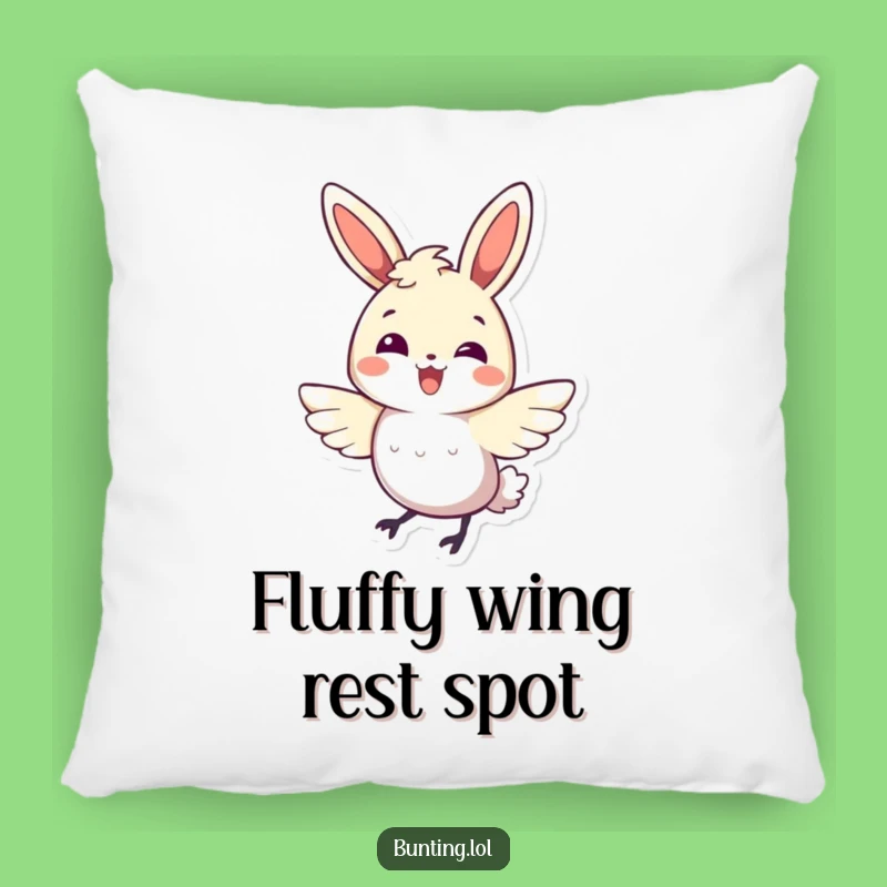 Funny Bunting Bird Pillow: Happy Flutter Cushion - Comfy Funny Gift