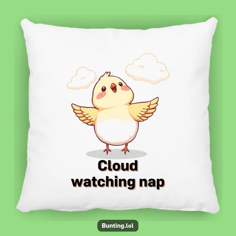 Funny Bunting Cloud Pillow - Cozy Comfort with Birdy Dreams!