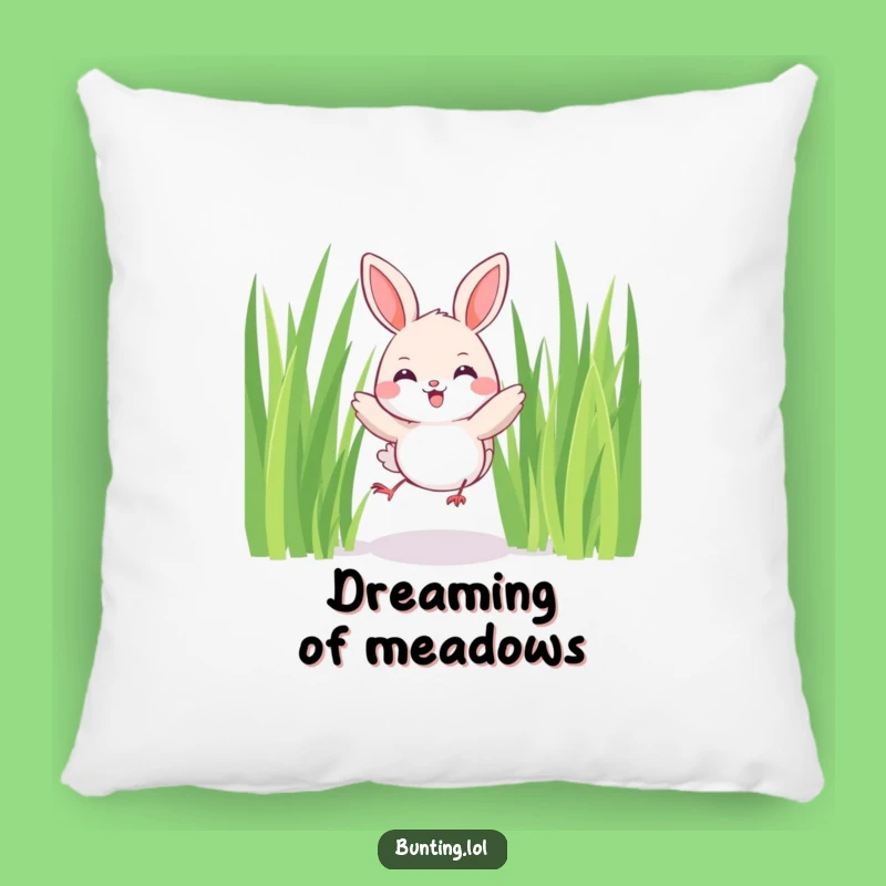 Funny Joyful Bunting Pillow: Cozy Comfort with a Hopping Bird - Perfect Gift!