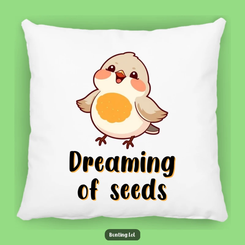 Funny Orange Bird Pillow: Cozy Songbird Cushion, Decorative Humorous Gift