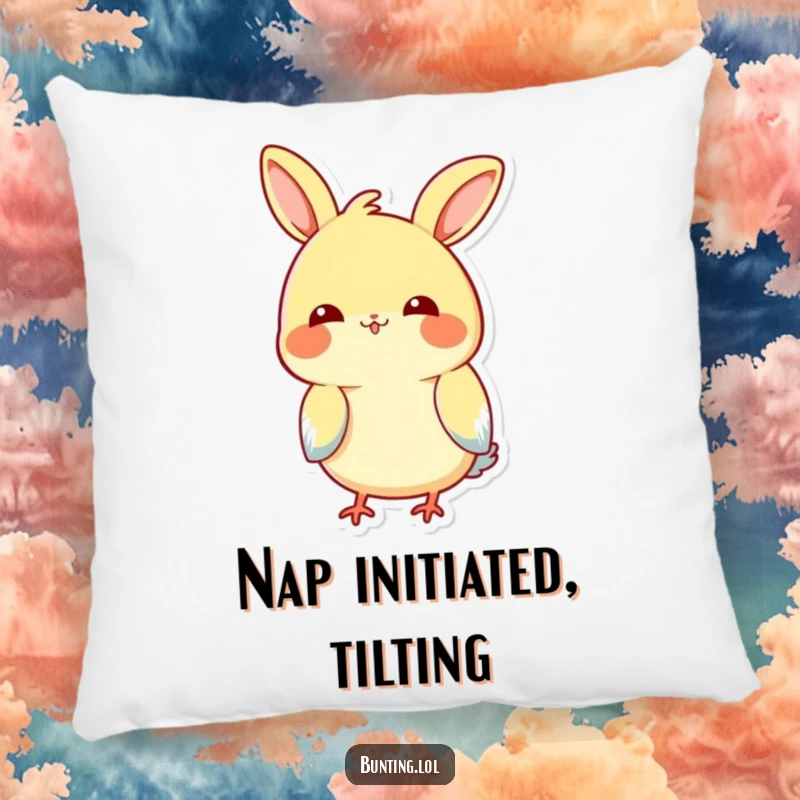 Funny Tilting Bunting Pillow: Soft pillow featuring a bunting bird playfully tilting its head, adding funny curiosity.