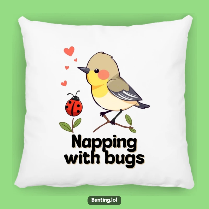 Funny Bunting Bird Pillow: Cozy Chirp Accent, Hilarious Comfort!
