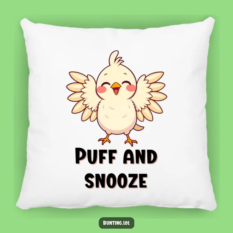 Funny Proud Bird Pillow: Cozy Delighted Songbird Cushion, Humorous Gift