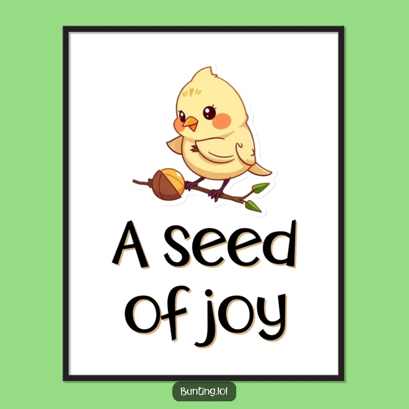 Funny Pecking Bunting Digital Art - Instant Focus with Hilarious Illustration