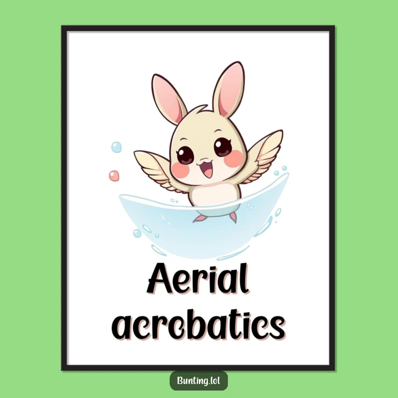 Funny Bunting Dive Digital Art Print: Agile Bird's Hilarious Flight for Instant Decor - Gift!